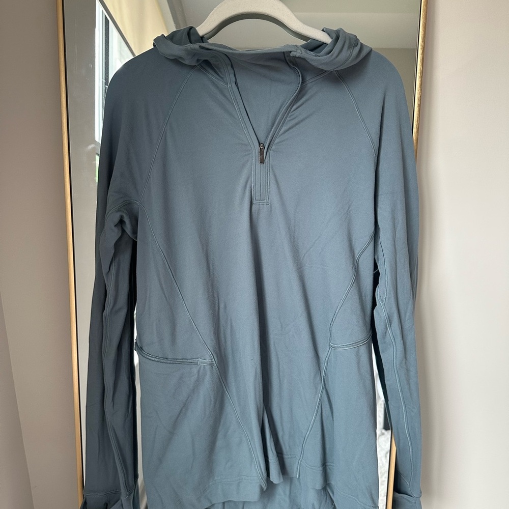 Lululemon Blue Long Sleeve Pullover Hoodie - align material